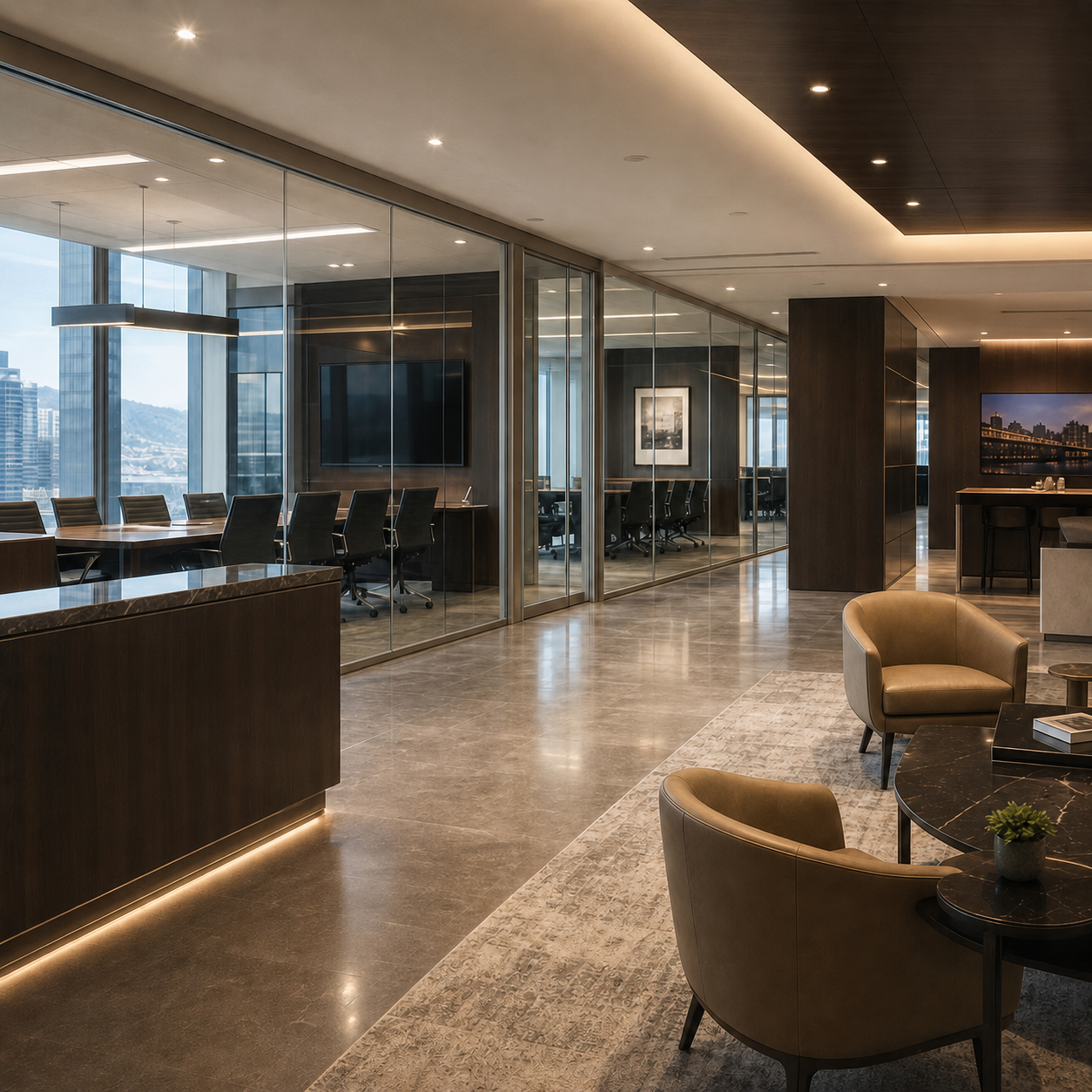 A completed E9 Development commercial office build-out